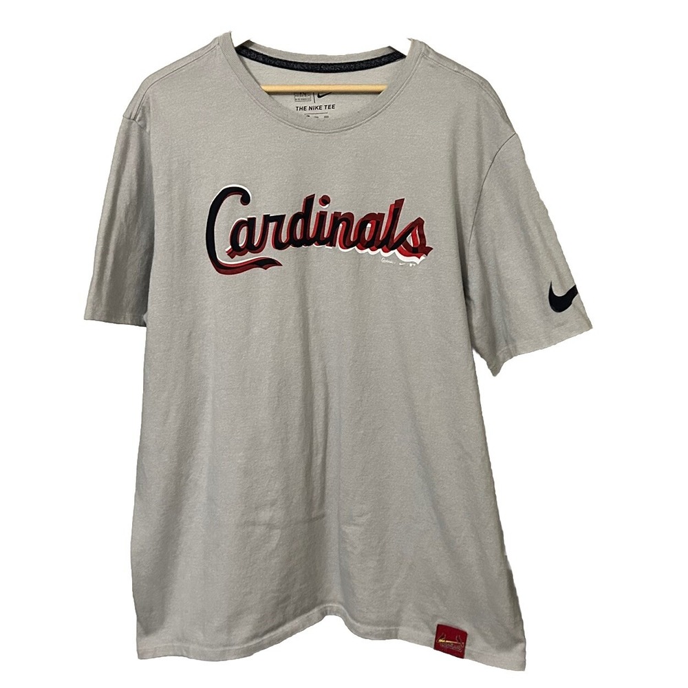 St Louis Cardinals Men's XXL Gray Short Sleeve Shirt Athletic Cut The Nike Tee
